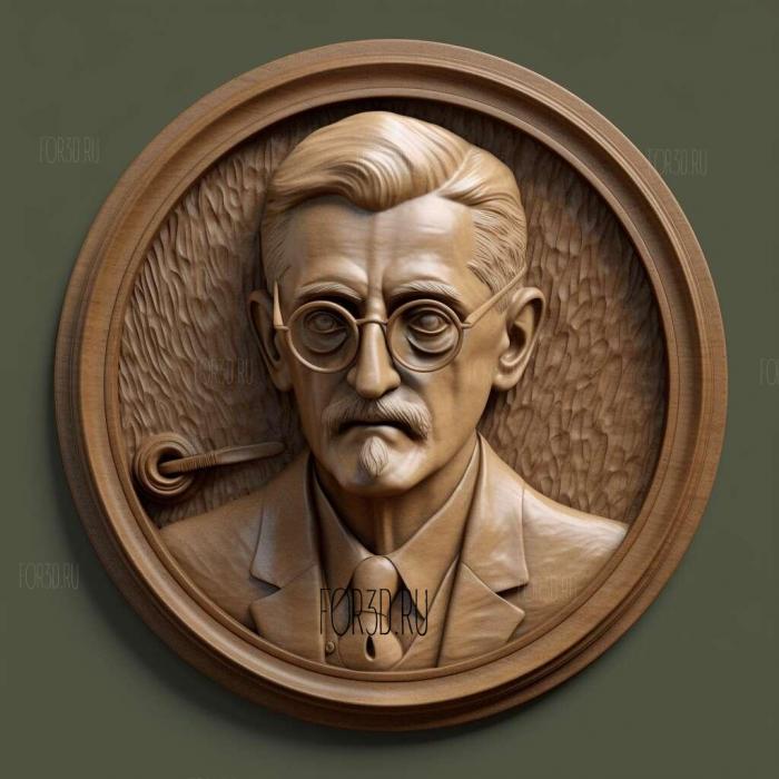 James Joyce 2 stl model for CNC